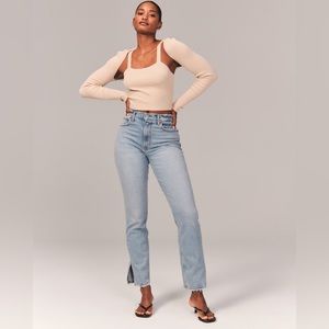 Abercrombie & Fitch Curve Love 90s Ultra High Rise Straight Jeans